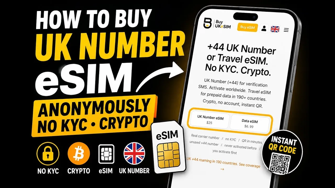 How to Buy a UK Number eSIM Anonymously - No KYC, Instant QR