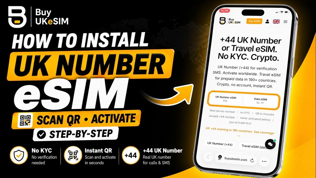 UK Number eSIM Installation Guide - Scan QR and Activate eSIM